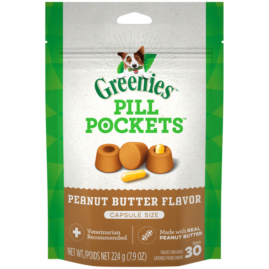 Greenies Pill Pockets for Capsules Peanut Butter, 30 ct, 7.9 oz
