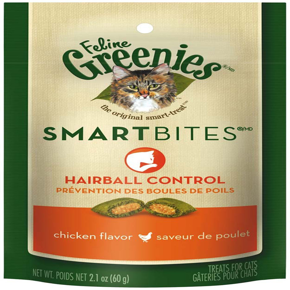 Greenies Feline SmartBites Healthy Indoor Cat Treats Chicken, 2.1 oz