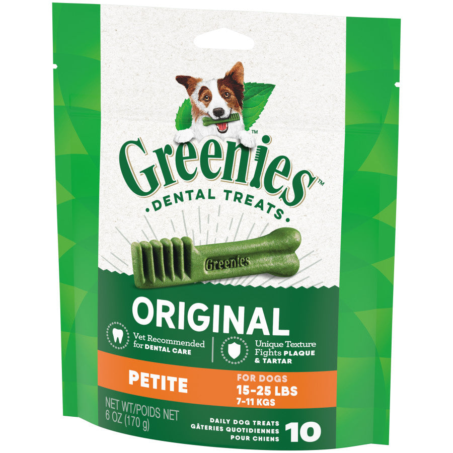 Greenies Dog Dental Dog Treats Petite, Original, 6 oz, 10 ct
