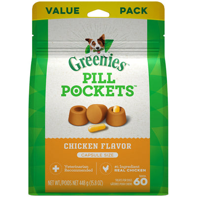 Greenies Pill Pockets for Capsules Chicken, 60 ct, 15.8 oz