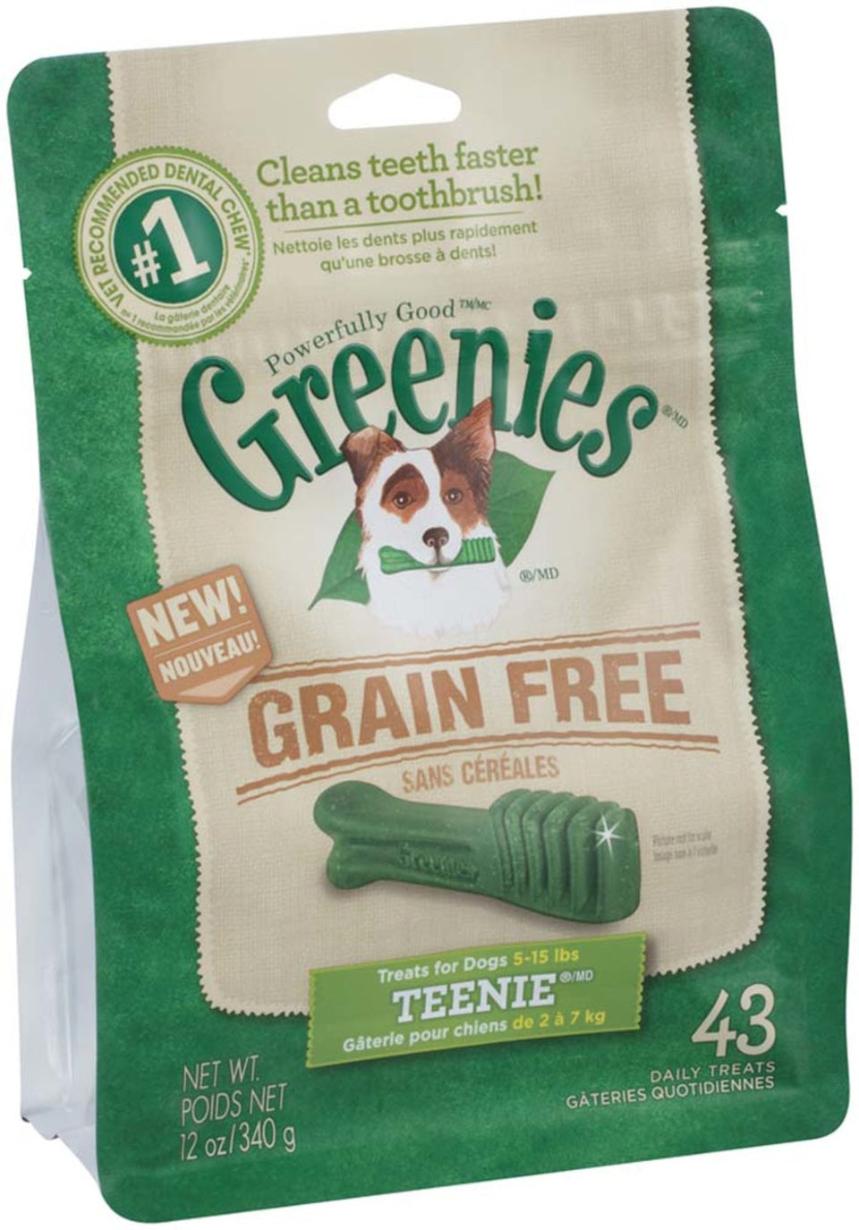 Greenies Grain-Free Dog Dental Dog Treats Teenie Original 12 oz, 43 ct