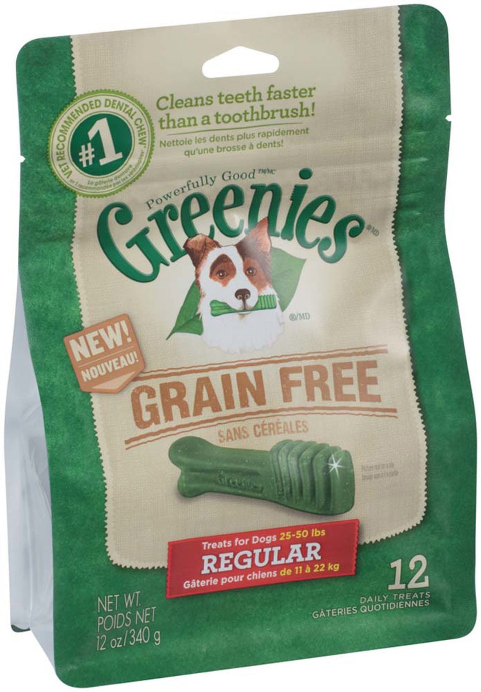 Greenies Grain-Free Dog Dental Dog Treats Regular Original 12 oz, 12 ct