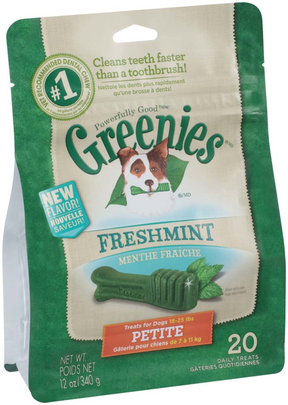 Greenies Dog Dental Dog Treats Petite, Fresh, 12 oz, 20 ct