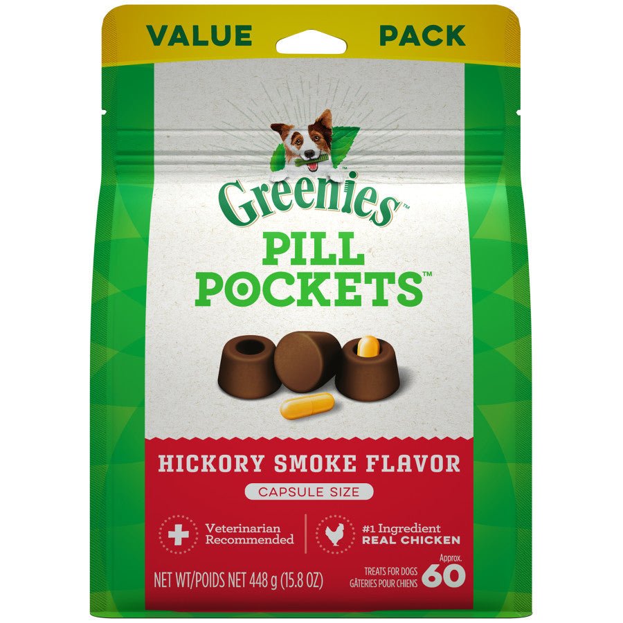 Greenies Pill Pockets for Capsules Hickory Smoke, 1ea/60 ct, 15.8 oz - Pets Perfect