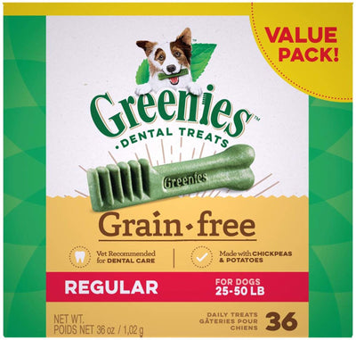 Greenies Grain-Free Dog Dental Dog Treats Regular Original 36 oz, 36 ct