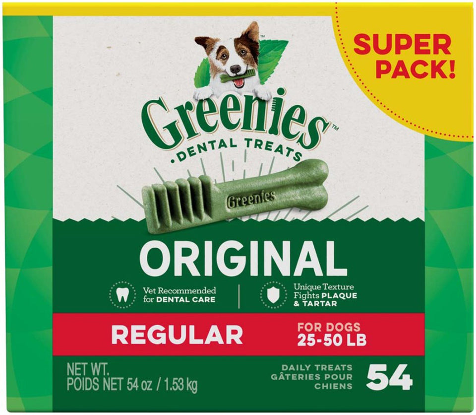 Greenies Dog Dental Dog Treats Regular, Original, 54 oz, 54 ct