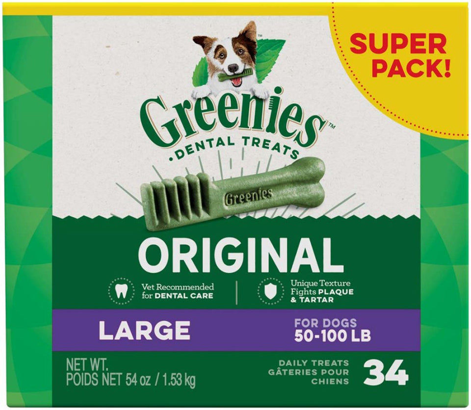 Greenies Dog Dental Dog Treats Large, Original, 54 oz, 34 ct