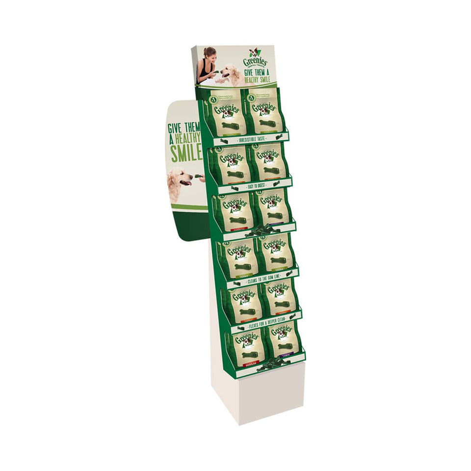 Greenies Original Dog Dental Dog Treats Floorstand/Powerwing Display 24 ct