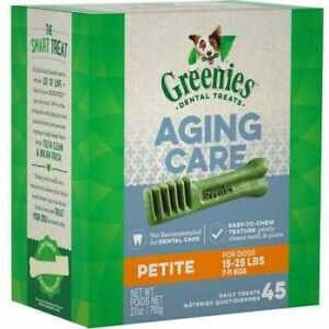 Greenies Aging Care Dog Dental Dog Treats Petite 27 oz, 45 ct