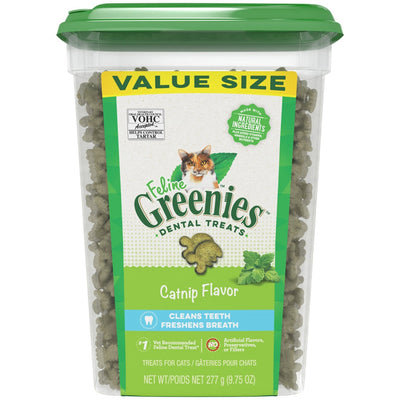 Greenies Feline Adult Cat Dental Cat Treats Catnip, 9.75 oz
