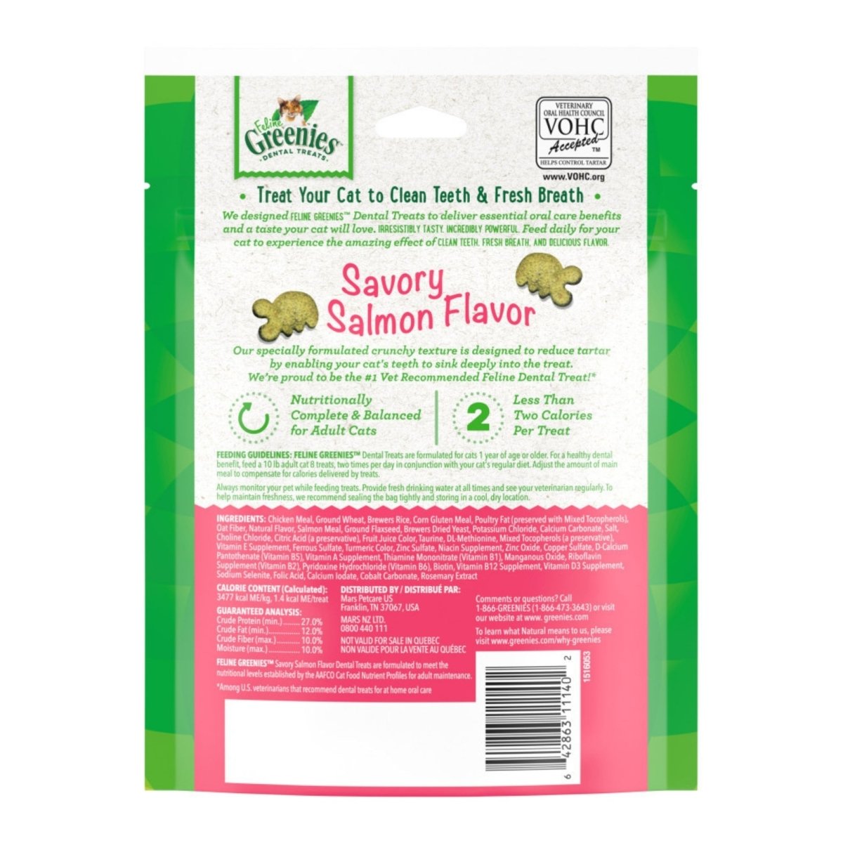 Greenies Feline Adult Cat Dental Treats Savory Salmon, 1ea/4.6 oz - Pets Perfect