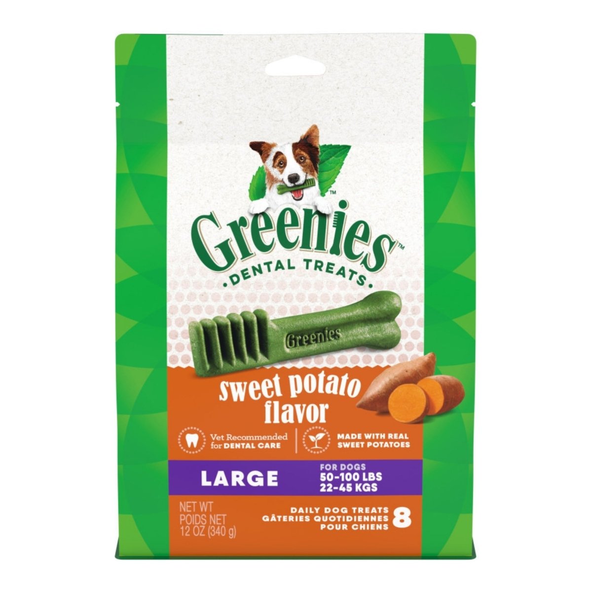 Greenies Dog Dental Treats Large, Sweet Potato, 1ea/12 oz, 8 ct - Pets Perfect