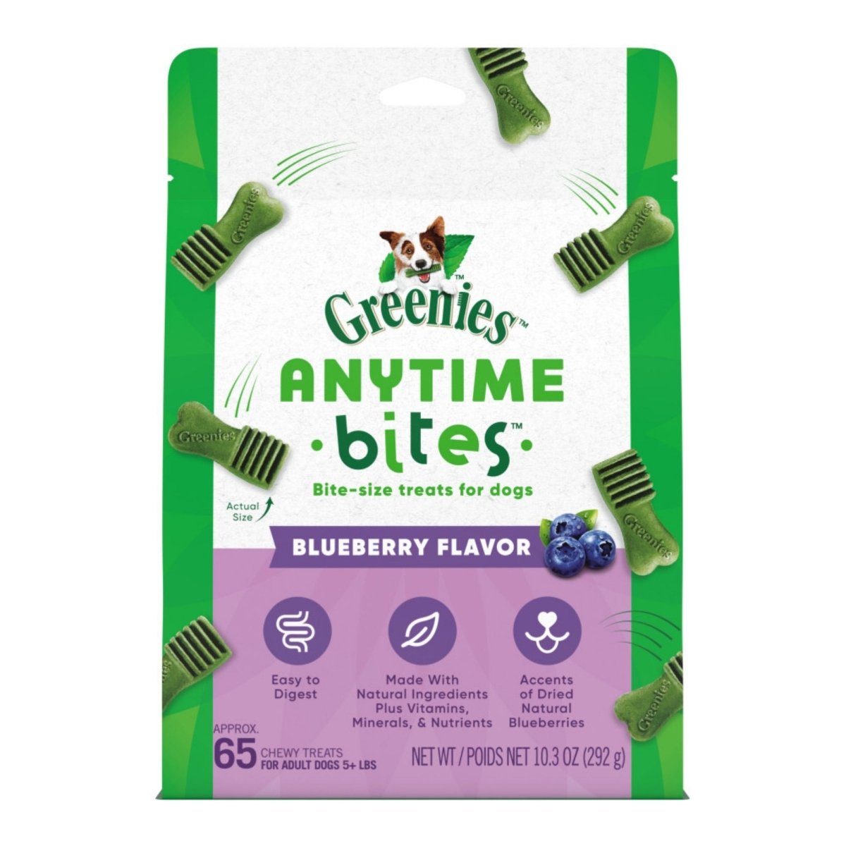 Greenies Anytime Bites BiteSize Dog Dental Treats Blueberry, 1ea/10.3 oz - Pets Perfect