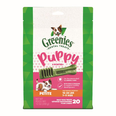 Greenies Puppy 6 Months Dog Dental Dog Treats Petite, 12 oz