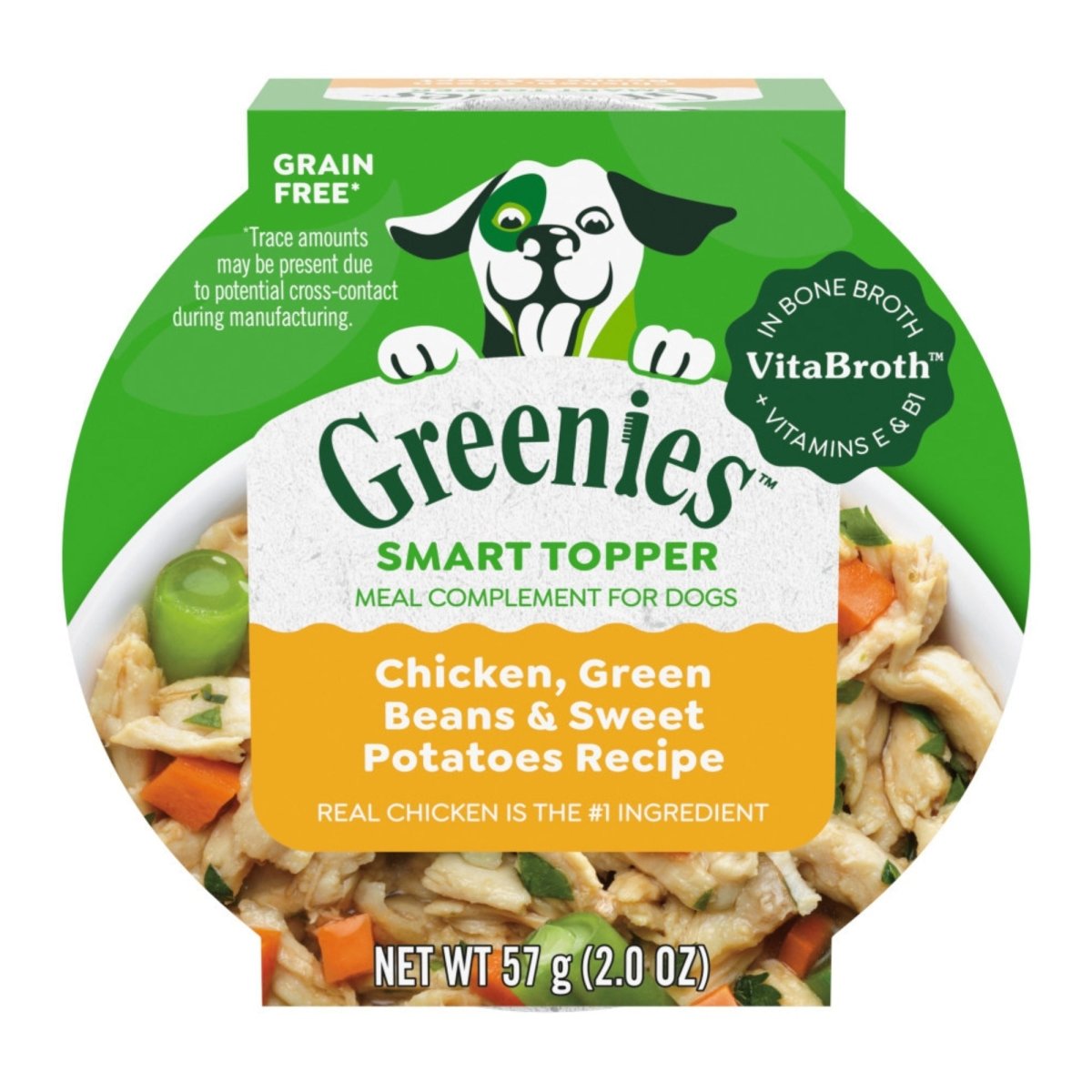 Greenies Smart Topper Grain - Free Wet Dog Food Topper Chicken, Green Beans & Sweet Potato 2oz Case of 10 - Pets Perfect