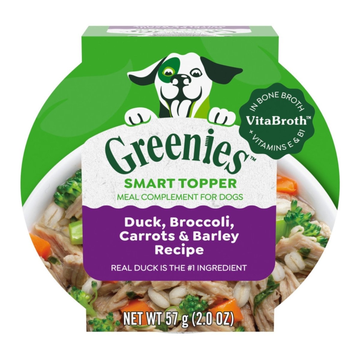 Greenies Smart Topper Wet Dog Food Topper Duck, Broccoli & Carrots 2oz Case of 10 - Pets Perfect