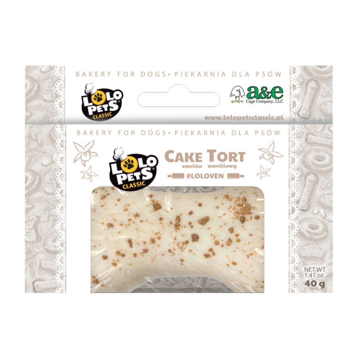 A & E Cages LoLo Pets Bakery Bone Shaped Dog Cake Treat Vanilla, 1ea/Mini - Pets Perfect