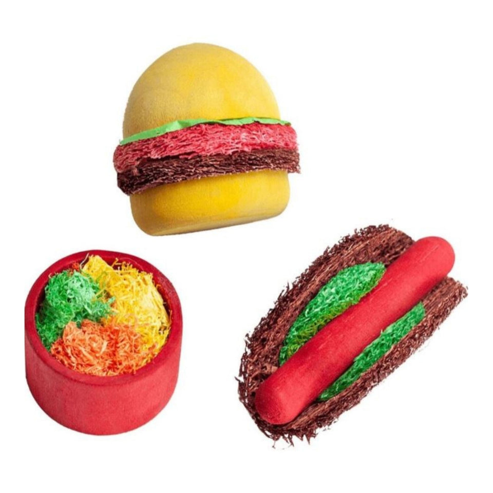 A & E Cages Nibbles Summer Cookout Wood Loofah Small Animal Chews 1ea-One Size - Small Animal Treats