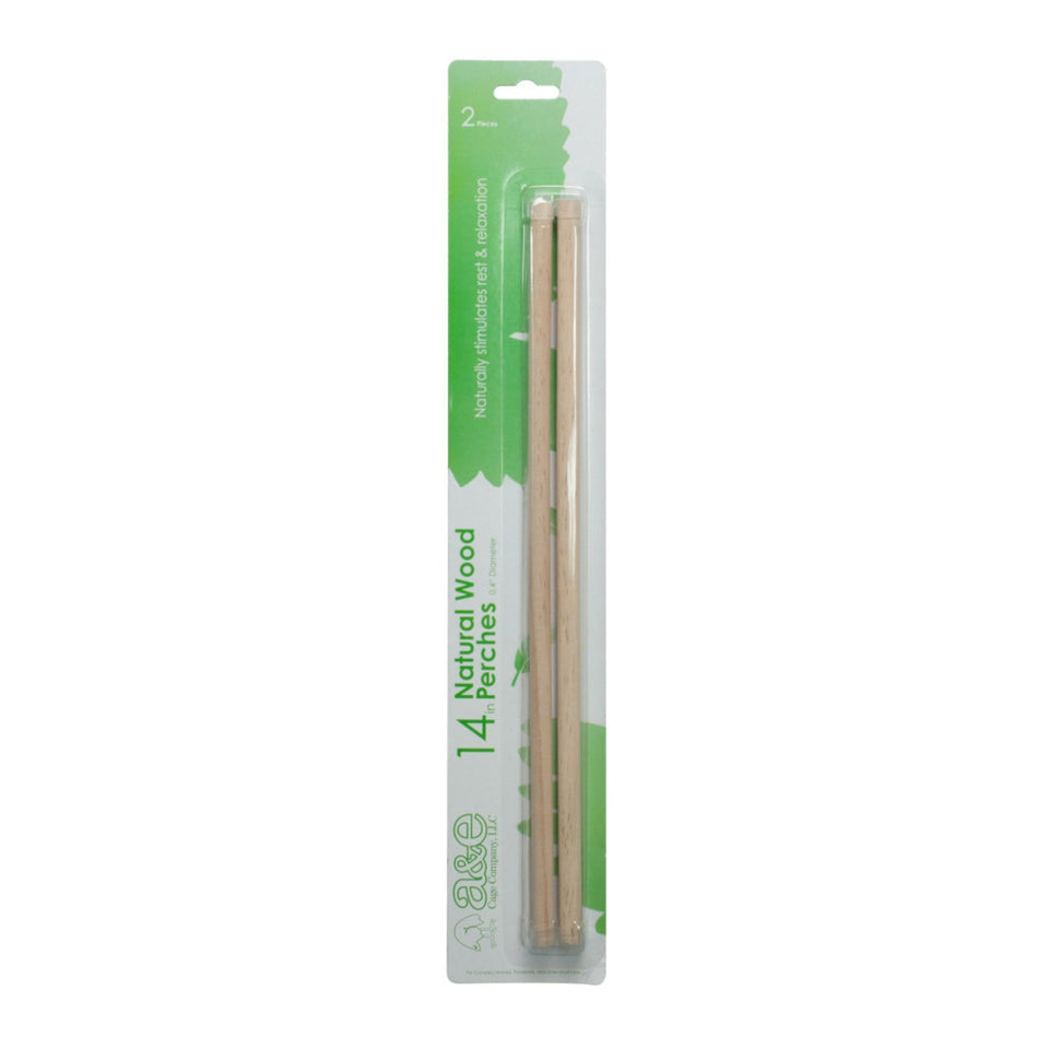 A & E Cages Wooden Replacement Bird Perch 1ea/2 pk, 12 in.