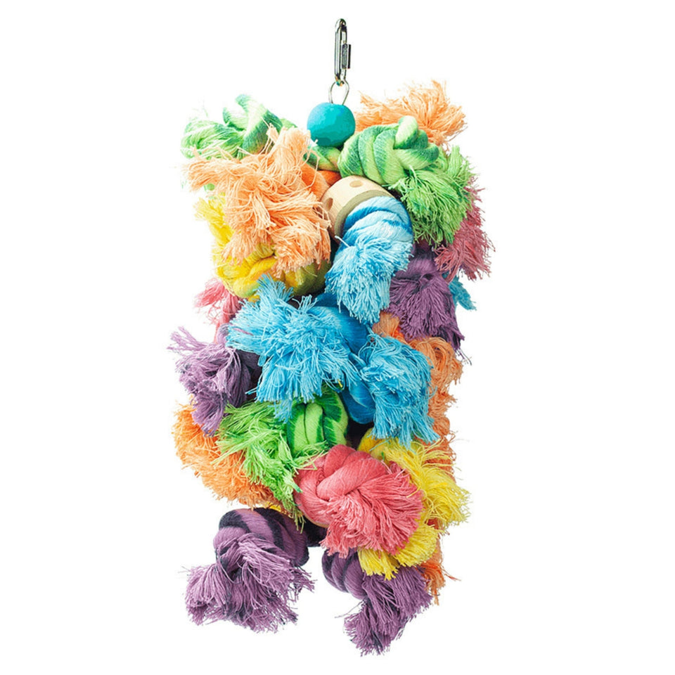 A & E Cages Happy Beaks Wooly Monster Bird Toy 1ea/LG (Pack of 3)