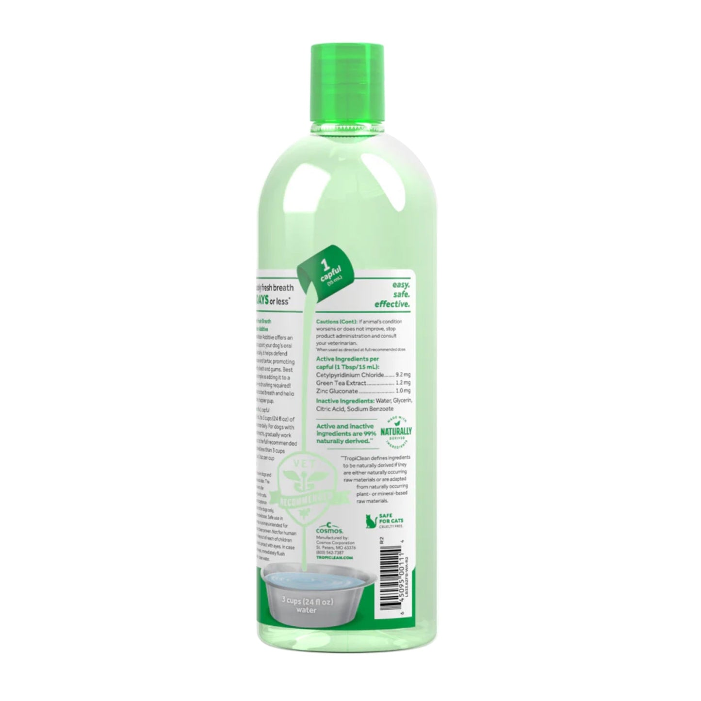 TropiClean Fresh Breath Oral Care Water Additive for Dogs 33.8 fl oz, view 5