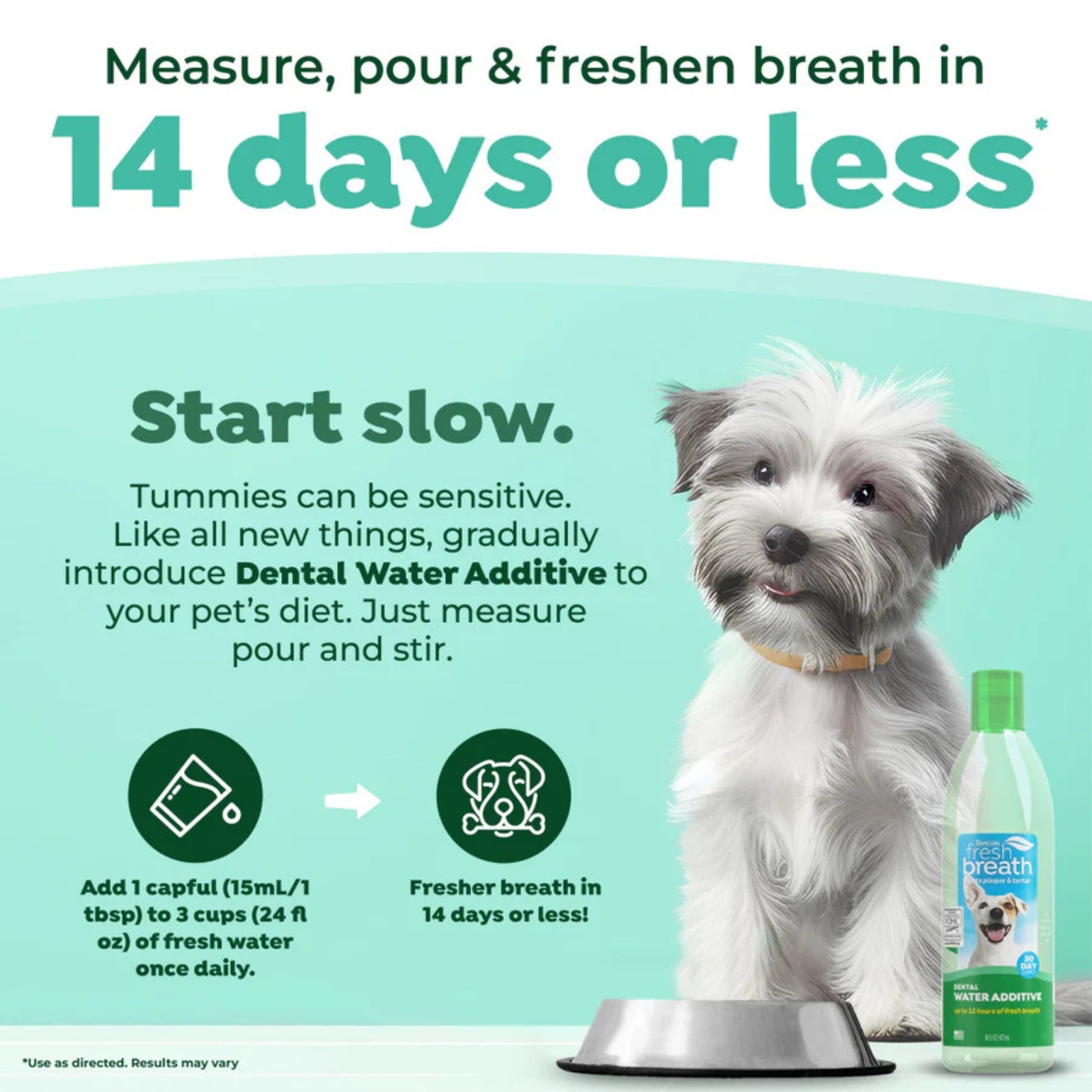 TropiClean Fresh Breath Oral Care Water Additive for Dogs 33.8 fl oz, view 4