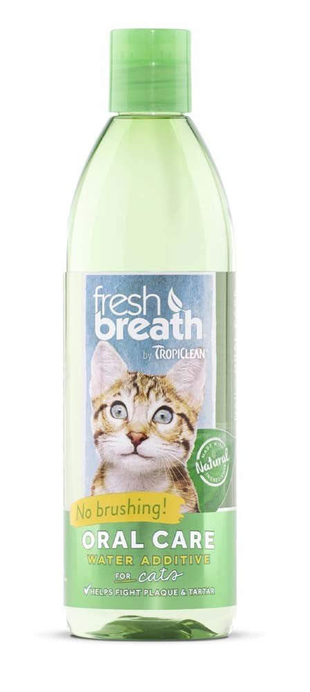 TropiClean Fresh Breath Oral Care Water Additive for Cats 1ea/16 Fl. oz - Pets Perfect