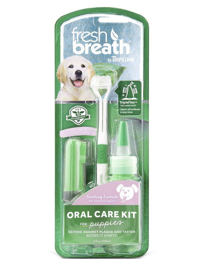TropiClean Fresh Breath Oral Care Kit for Dogs Puppy