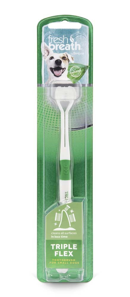 TropiClean Fresh Breath Triple Flex Toothbrush for Dogs Small