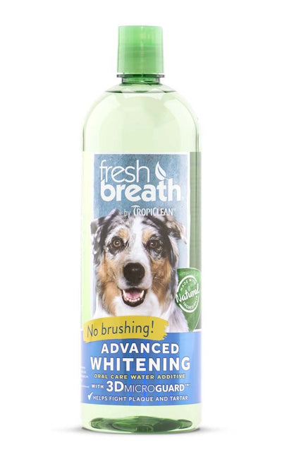 TropiClean Fresh Breath Advanced Whitening Oral Care Water Additive for Dogs 33.8 fl oz
