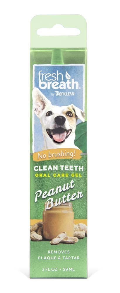 TropiClean Fresh Breath Peanut Butter Clean Teeth Oral Care Gel For