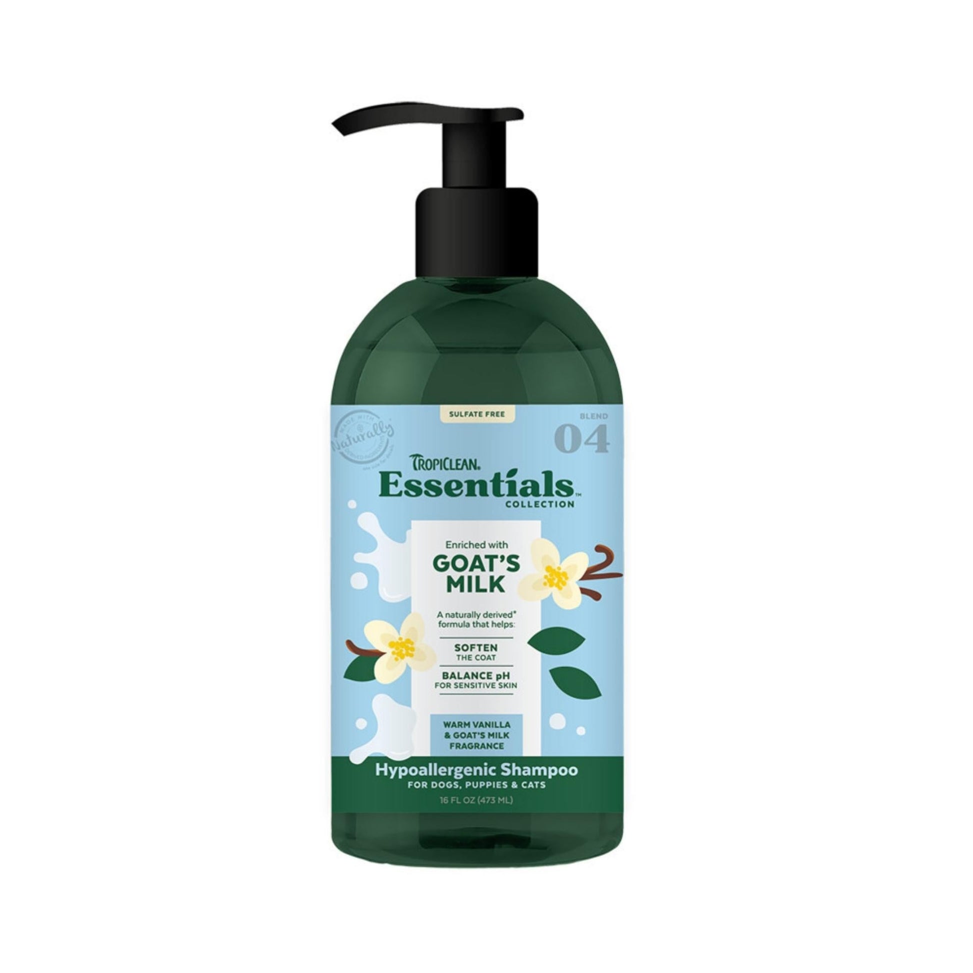 TropiClean Essentials Goat's Milk Pet Shampoo for Dogs