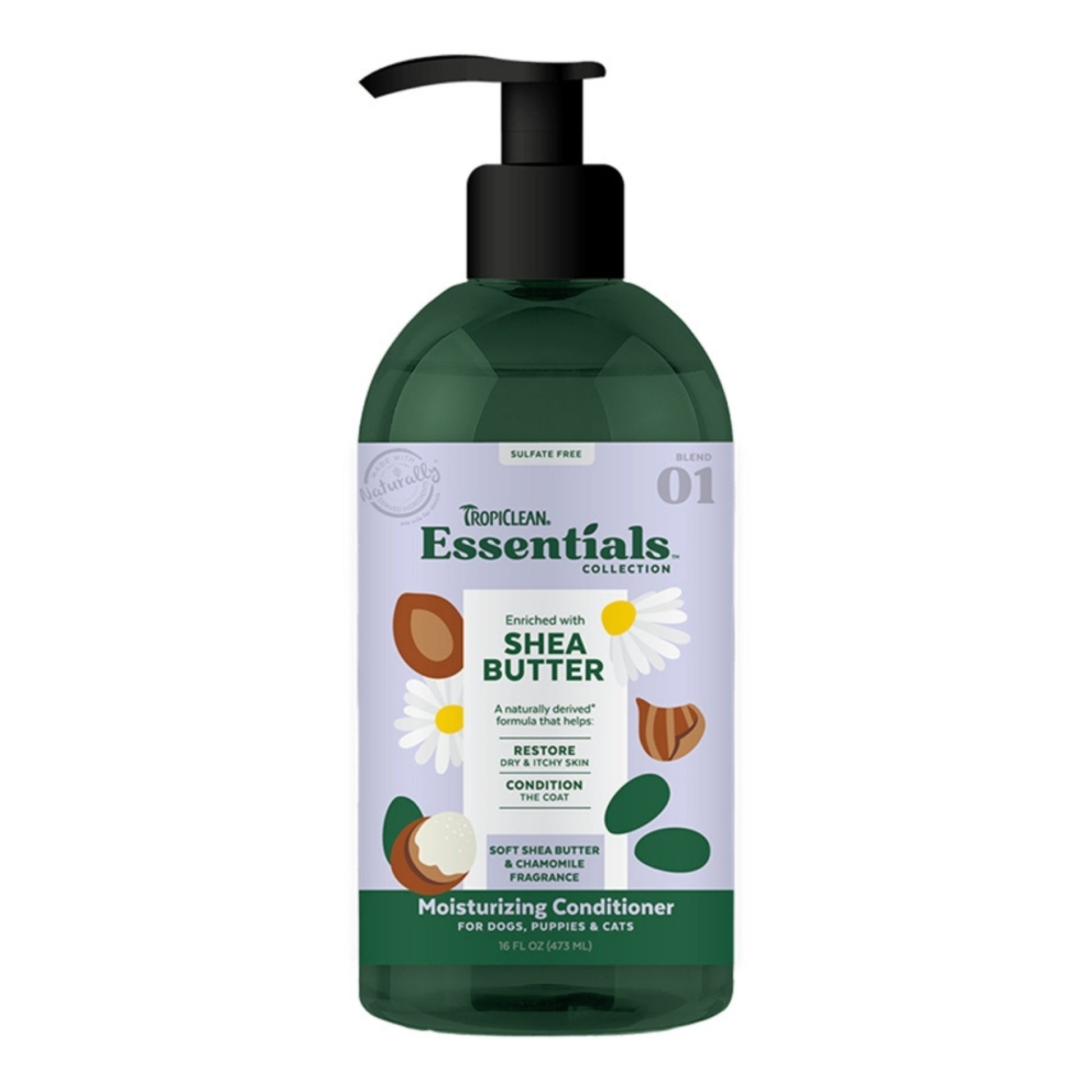 TropiClean Essentials Shea Butter Conditioner for Dogs 16 oz
