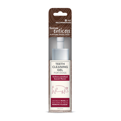 TropiClean Enticers Teeth Cleaning Gel for Dogs Hickory Smoked Bacon, 2 oz
