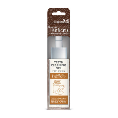 TropiClean Enticers Teeth Cleaning Gel for Dogs Peanut Butter & Honey 2 oz