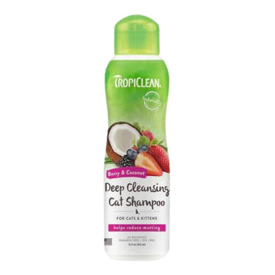 TropiClean Berry & Coconut Deep Cleansing Shampoo for Cats & Kittens 12 oz - Pets Perfect