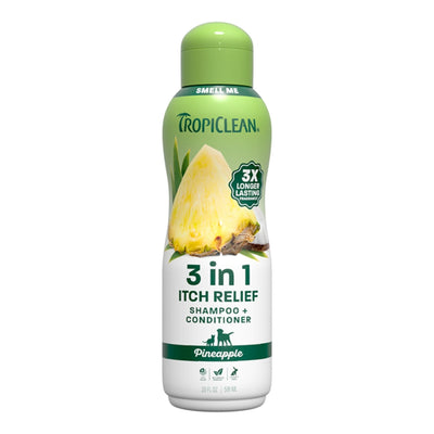 Tropiclean Dog Pineapple 3 In 1 Itch Relief Shampoo & Conditioner 20oz.