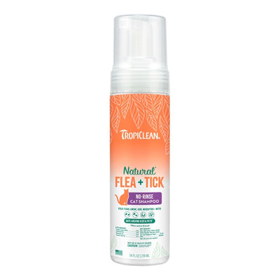 Tropiclean Cat Natural Flea & Tick Waterless Shampoo 7.4oz.
