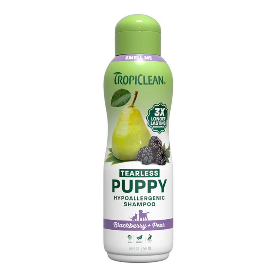 Tropiclean Dog Shampoo Tearless Hypoallergenic Blackberry & Pear For Puppy 20oz.
