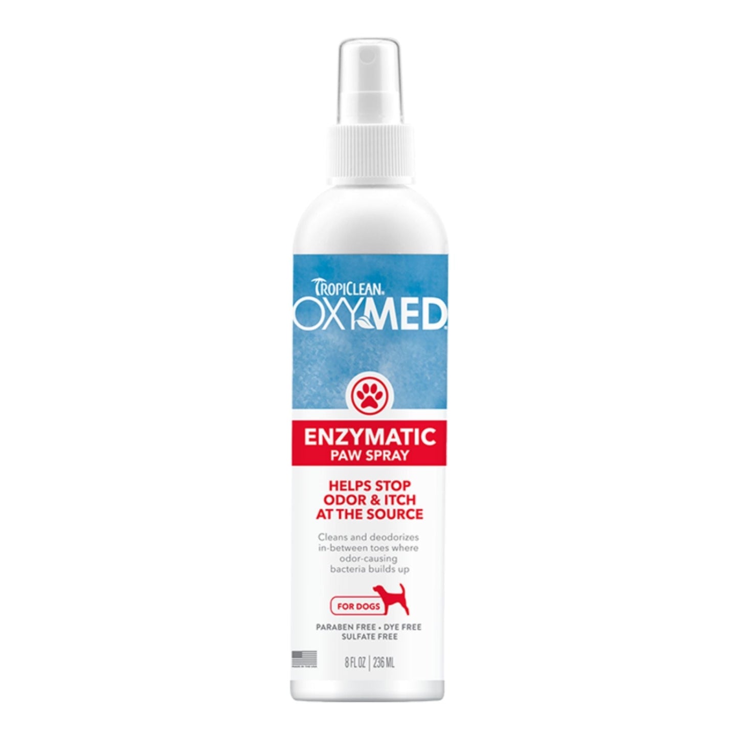 Tropiclean Oxymed Dog Enzymatic Paw Odor & Itch Spray 8 oz