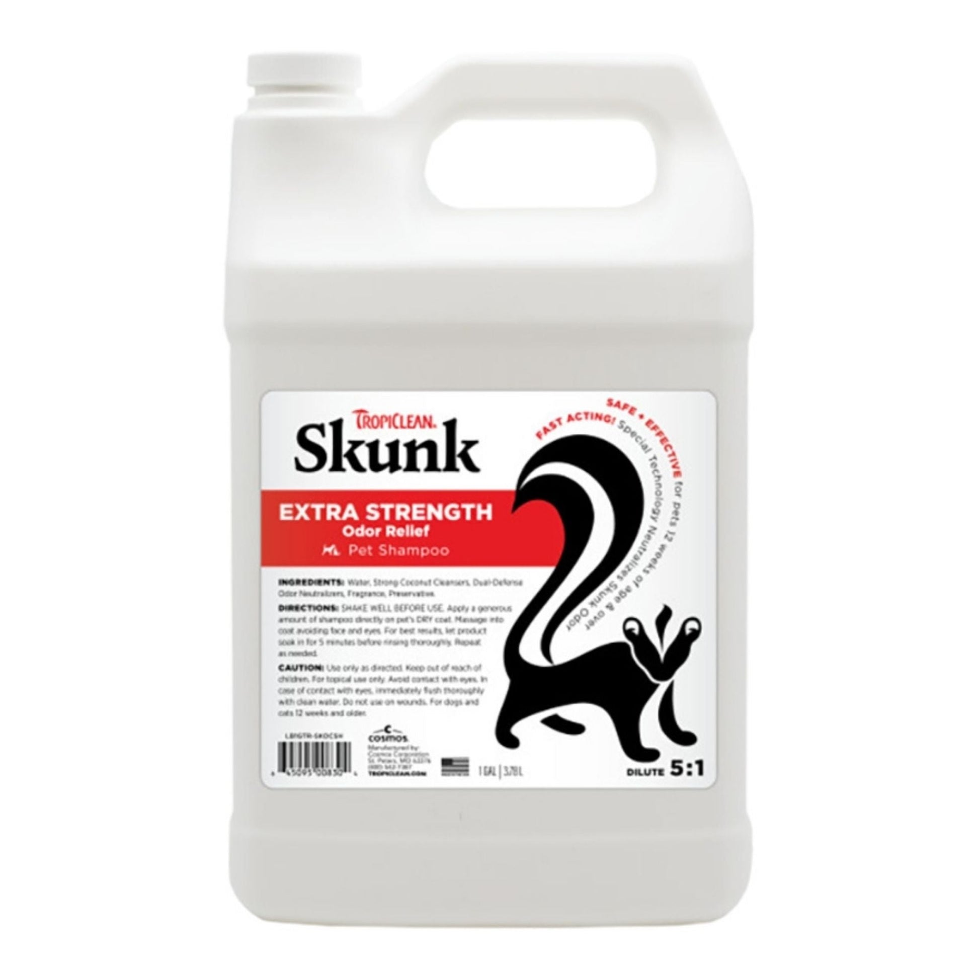 Tropiclean Dog & Cat Pet Shampoo Skunk Odor Control 1 gal