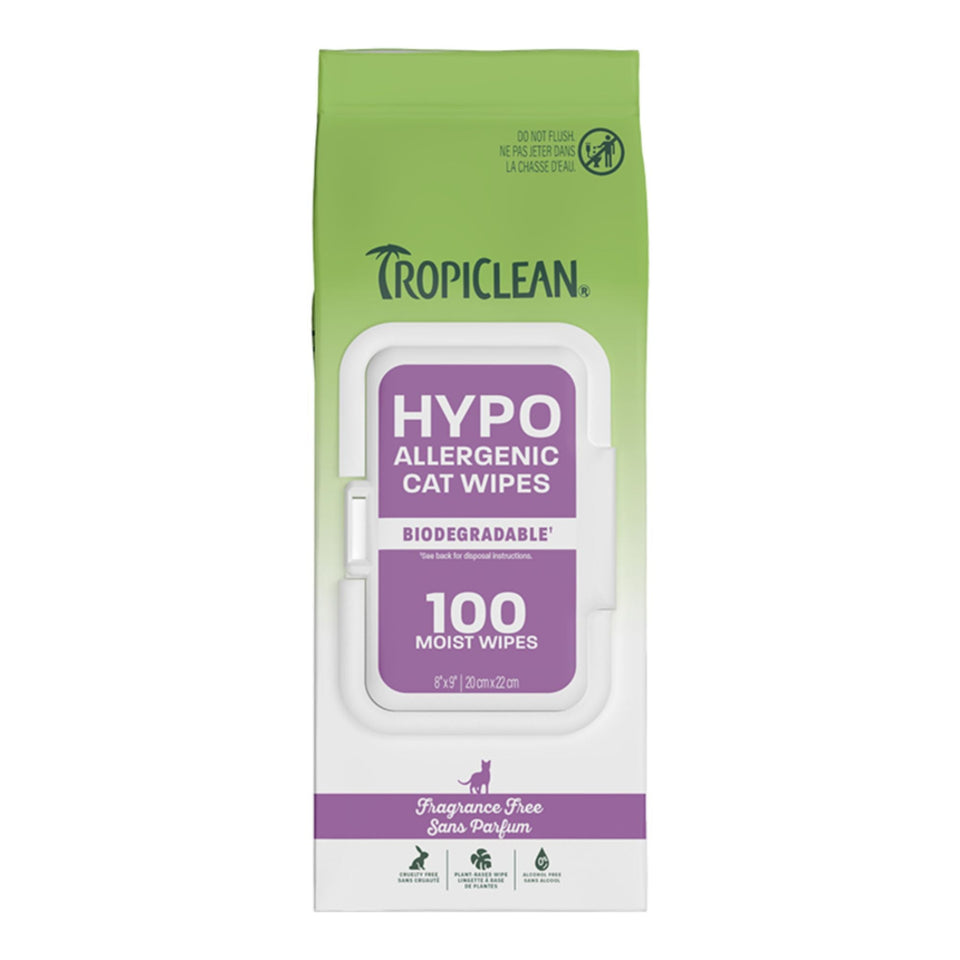 Tropiclean Cat Hypoallergenic Wipes - 100 Count