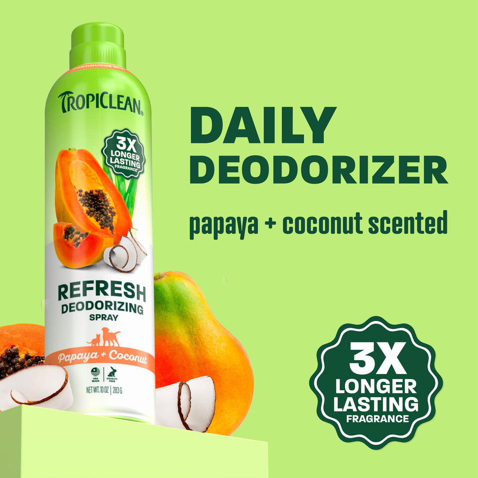 Tropiclean Dog Deodorizing Spray Papaya 10oz.