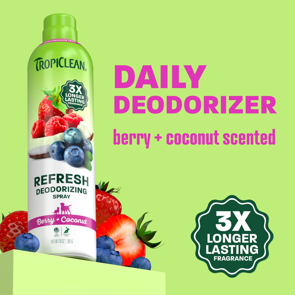 Tropiclean Dog Deodorizing Spray Berry & Coconut 10oz.