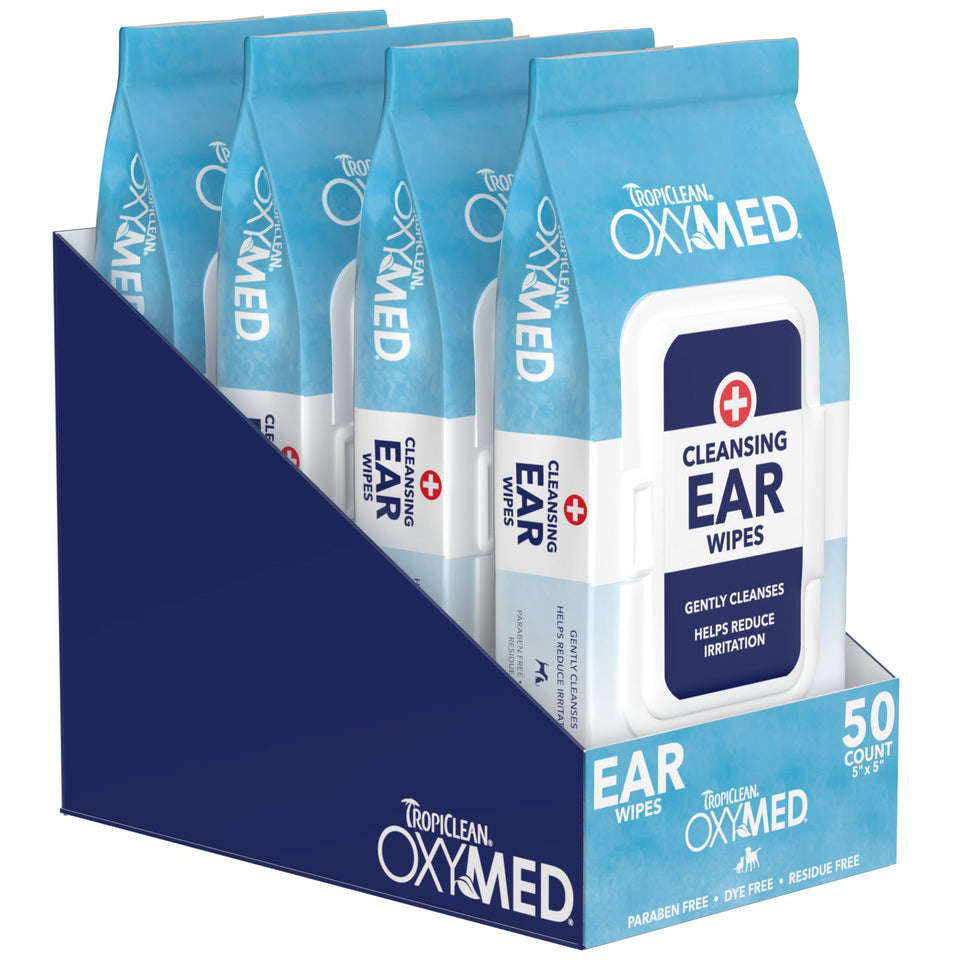 Tropiclean Dog & Cat Oxymed Cleansing Ear Wipes - 50 Count