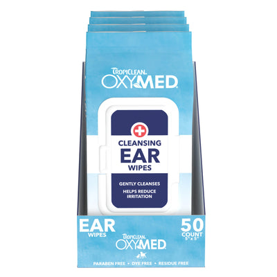 Tropiclean Dog & Cat Oxymed Cleansing Ear Wipes - 50 Count