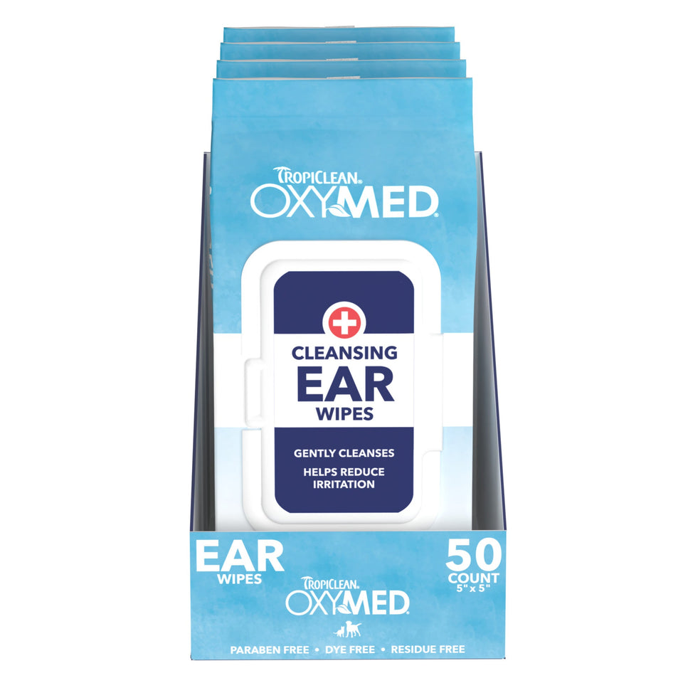 Tropiclean Dog & Cat Oxymed Cleansing Ear Wipes - 50 Count