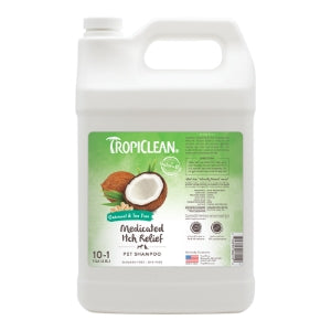 TropiClean Oatmeal & Tea Tree Medicated Itch Relief Pet Shampoo for Pets, 1 gal