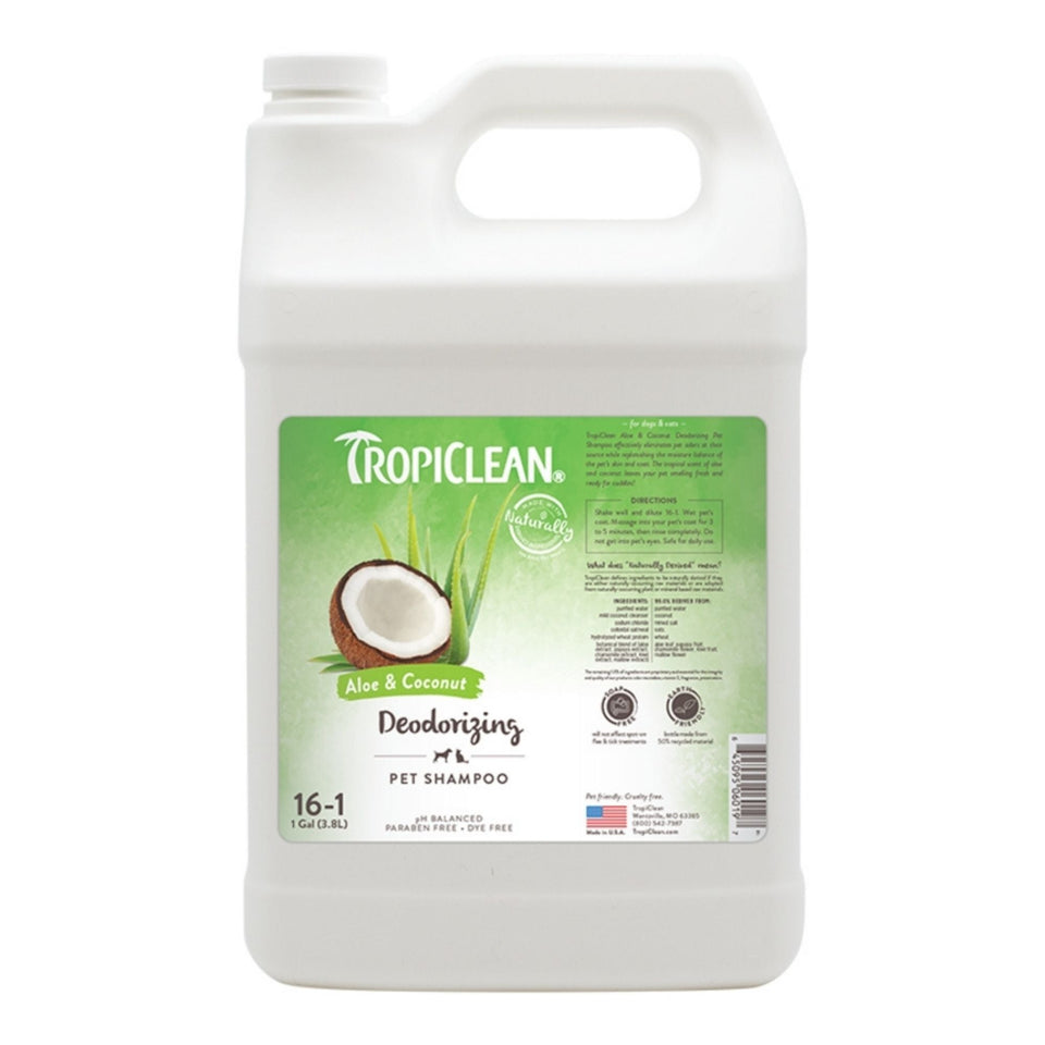 Tropiclean Dog & Cat Aloe & Coconut Deodorizing Shampoo 1 Gal