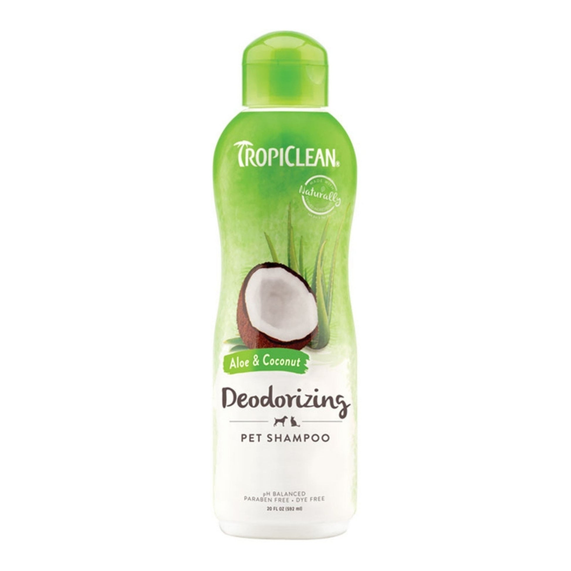 TropiClean Aloe & Coconut Deodorizing Pet Shampoo for Pets 20 fl oz